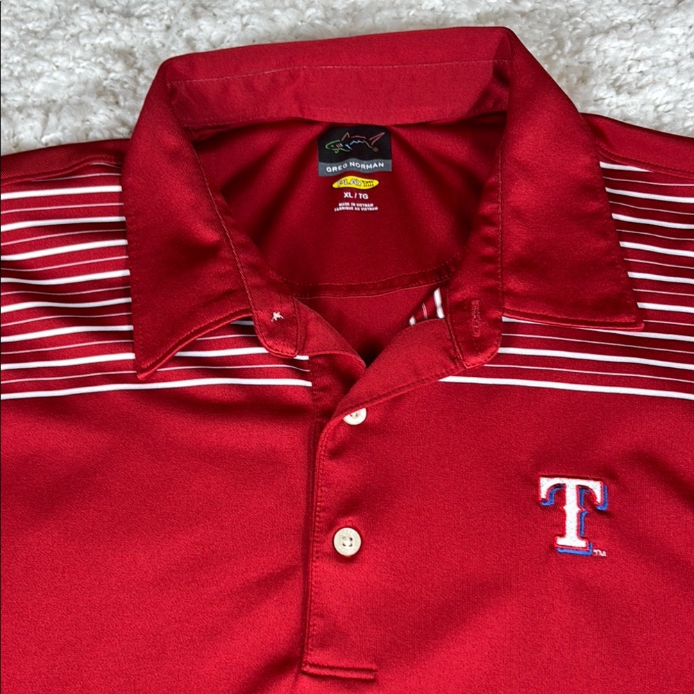 Greg Norman Texas Rangers Collection Men's Red Polo Shirt, Size XL